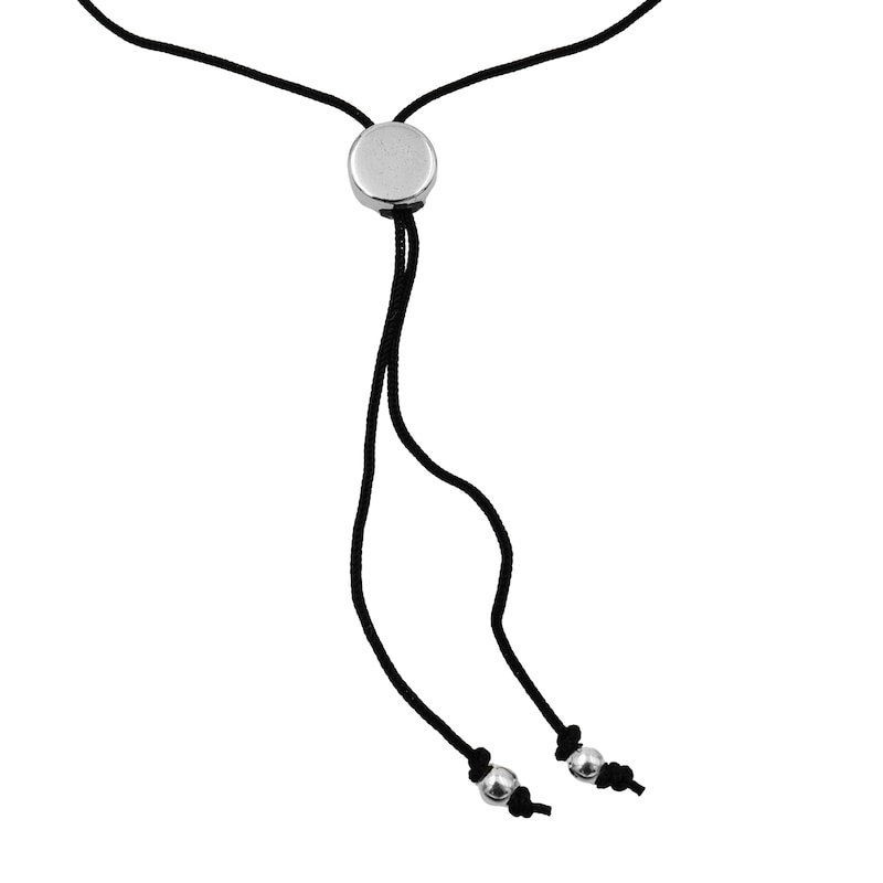 Main Image 2 of HS Edit TEARDROP Sterling Silver Teardrop Adjustable black Cord Bracelet