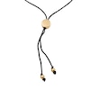 Thumbnail Image 2 of HS Edit TEARDROP 18ct Yellow Gold Plated Sterling Silver Teardrop Adjustable Black Cord Bracelet