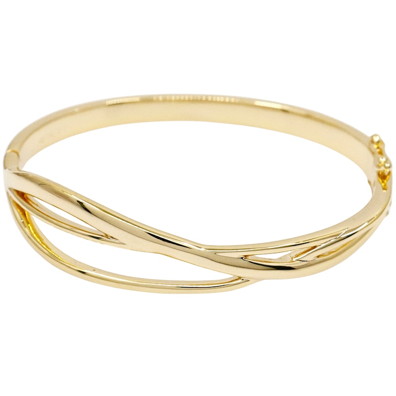 Main Image 1 of HS Edit ORGANIC 18ct Yellow Gold Plated Abstract Organic Entwined Bangle