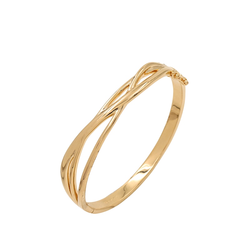 Main Image 2 of HS Edit ORGANIC 18ct Yellow Gold Plated Abstract Organic Entwined Bangle