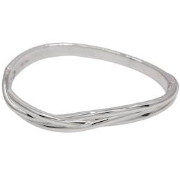 HS Edit ORGANIC Sterling Silver Plated Abstract Organic Entwined Bangle