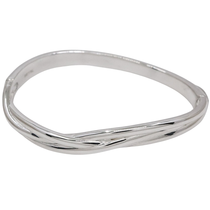 Main Image 1 of HS Edit ORGANIC Sterling Silver Plated Abstract Organic Entwined Bangle