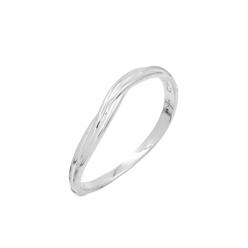 Main Image 3 of HS Edit ORGANIC Sterling Silver Plated Abstract Organic Entwined Bangle
