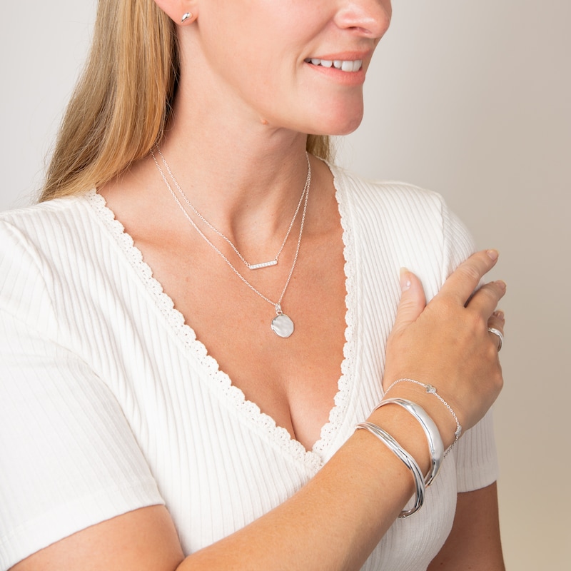 Main Image 4 of HS Edit ORGANIC Sterling Silver Plated Abstract Organic Entwined Bangle