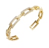 Thumbnail Image 1 of HS Edit CHAINS 18ct Yellow Gold Plate & Cubic Zirconia Square Link Bangle