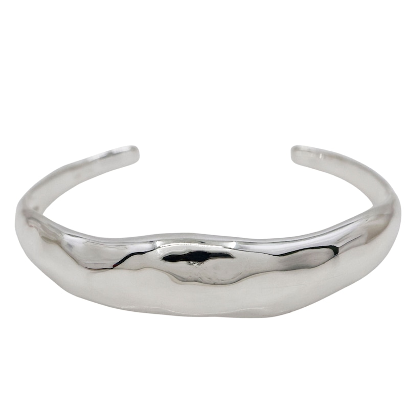 Main Image 1 of HS Edit MOLTEN Sterling Silver Plated Moulded Chunky Bangle