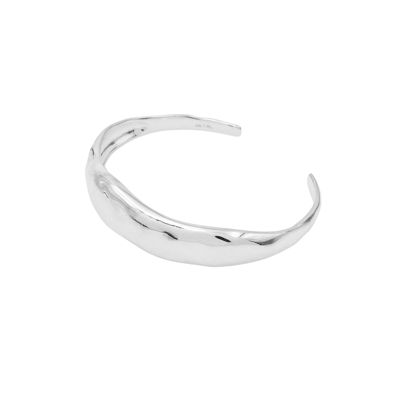 Main Image 3 of HS Edit MOLTEN Sterling Silver Plated Moulded Chunky Bangle
