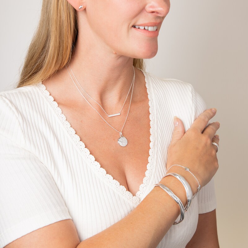 Main Image 4 of HS Edit MOLTEN Sterling Silver Plated Moulded Chunky Bangle