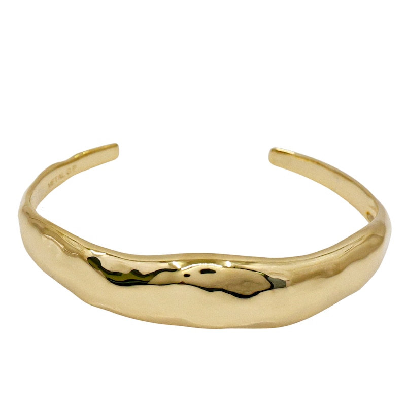 Main Image 1 of HS Edit MOLTEN 18ct Yellow Gold Plated Moulded Chunky Bangle