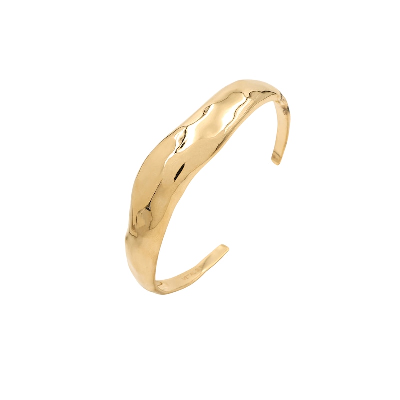 Main Image 3 of HS Edit MOLTEN 18ct Yellow Gold Plated Moulded Chunky Bangle