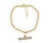 Thumbnail Image 1 of HS Edit T-BAR 18ct Yellow Gold Plated Large Cubic Zirconia T-Bar Bracelet