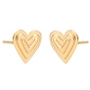 Thumbnail Image 2 of HS Edit HEARTS 18ct Yellow Gold Plated Groove Heart Stud Earrings