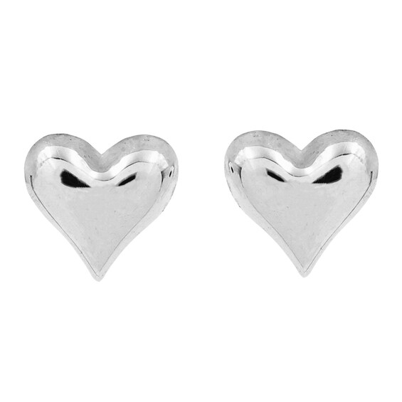 HS Edit HEARTS Sterling Silver Small Heart Stud Earrings