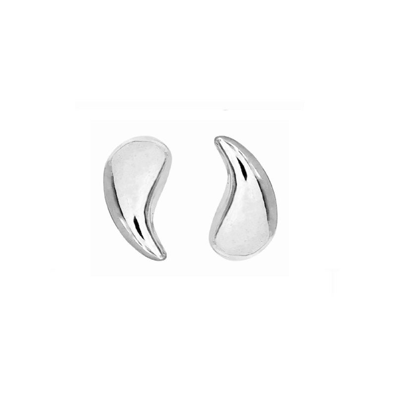 Main Image 1 of HS Edit TEARDROP Sterling Silver Curved Teardrop Stud Earrings