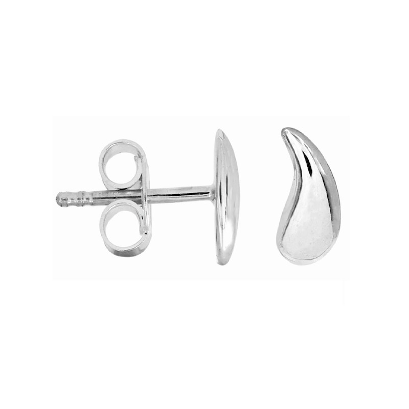 Main Image 3 of HS Edit TEARDROP Sterling Silver Curved Teardrop Stud Earrings