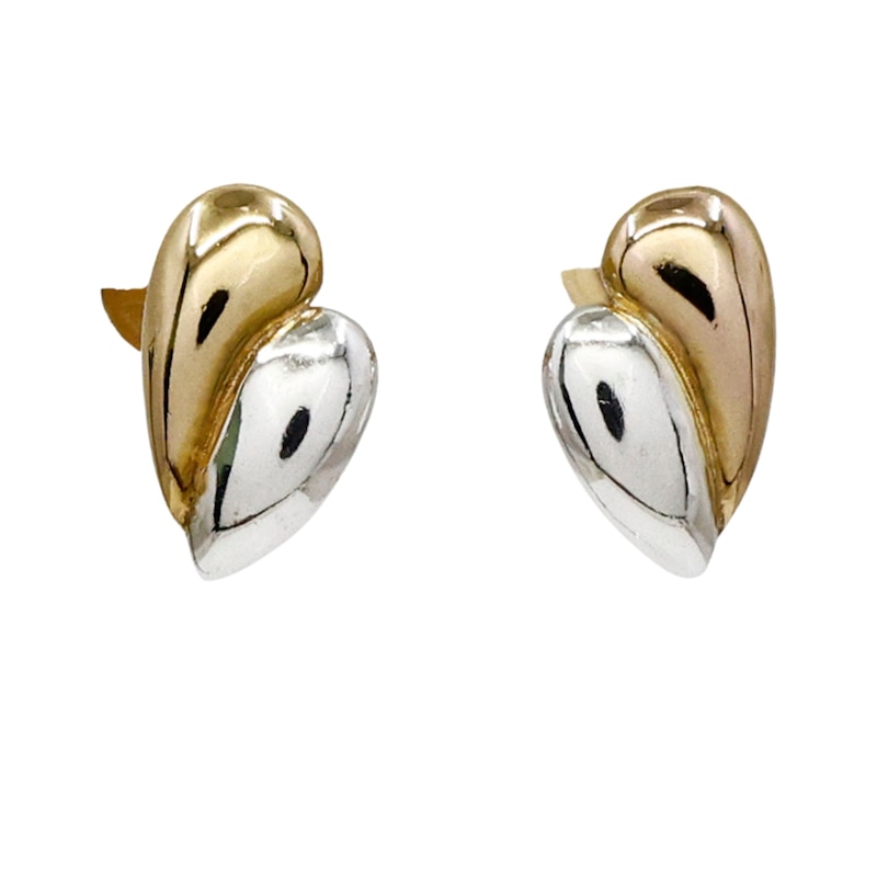 Main Image 1 of HS Edit TEARDROP Sterling Silver And 18ct Yellow Gold Plated Double Teardrop Stud Earrings