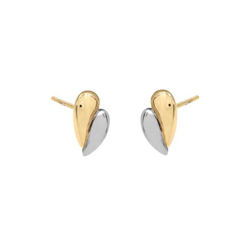 Main Image 2 of HS Edit TEARDROP Sterling Silver And 18ct Yellow Gold Plated Double Teardrop Stud Earrings