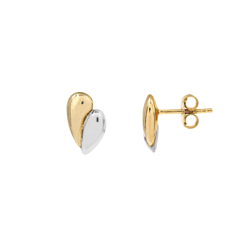 Main Image 3 of HS Edit TEARDROP Sterling Silver And 18ct Yellow Gold Plated Double Teardrop Stud Earrings