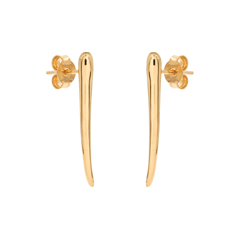 Main Image 2 of HS Edit ORGANIC 18ct Yellow Gold Plated Abstract Organic Bar Drop Stud Earrings
