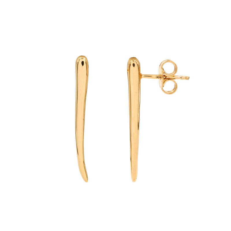 Main Image 3 of HS Edit ORGANIC 18ct Yellow Gold Plated Abstract Organic Bar Drop Stud Earrings