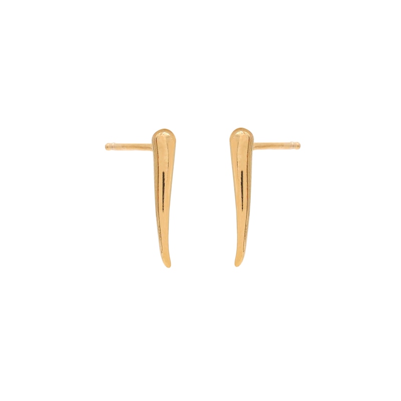 Main Image 3 of HS Edit ORGANIC 18ct Yellow Gold Plated Abstract Organic Bar Stud Earrings