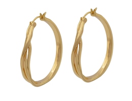 HS Edit ORGANIC 18ct Yellow Gold Plated Organic Entwined Hoop Earrings