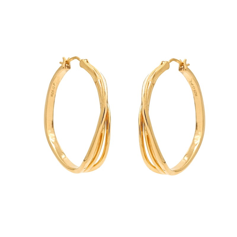 Main Image 2 of HS Edit ORGANIC 18ct Yellow Gold Plated Organic Entwined Hoop Earrings