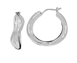HS Edit ORGANIC Sterling Silver Organic Entwined Hoop Earrings