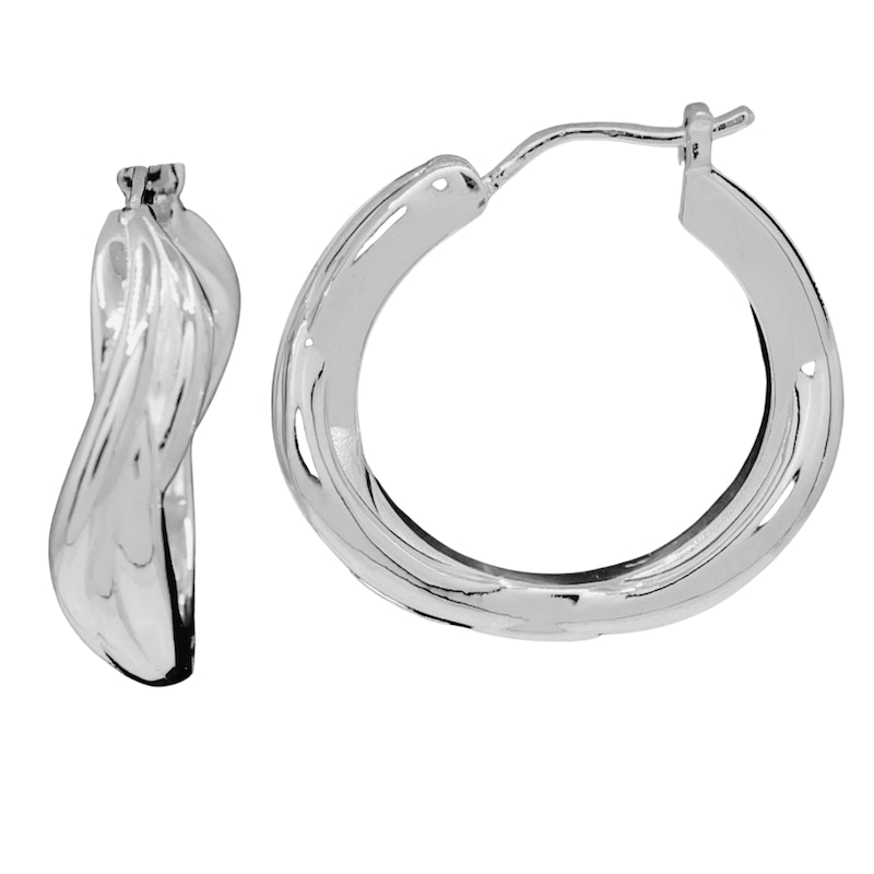 Main Image 1 of HS Edit ORGANIC Sterling Silver Organic Entwined Hoop Earrings