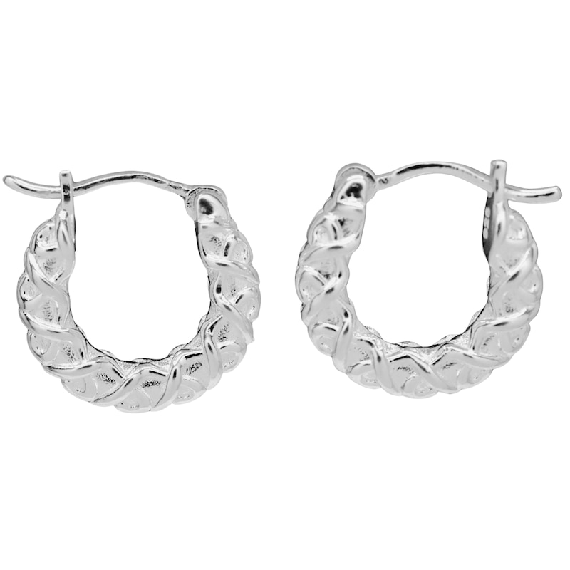 Main Image 1 of HS Edit CHAINS Sterling Silver Chunky Textured Hoop Earrings