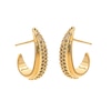 Thumbnail Image 2 of HS Edit TEARDROP 18ct Yellow Gold Plate & Cubic Zirconia Chunky Half Hoop Earrings