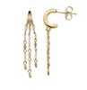 Thumbnail Image 1 of HS Edit CHAINS 18ct Yellow Gold Plate & Cubic Zirconia Chain Drop Hoop Earrings