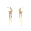 Thumbnail Image 2 of HS Edit CHAINS 18ct Yellow Gold Plate & Cubic Zirconia Chain Drop Hoop Earrings