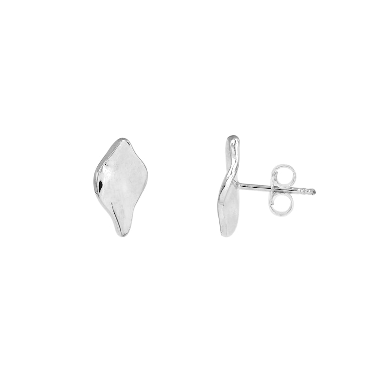 Main Image 3 of HS Edit MOLTEN Sterling Silver Moulded Organic Pebble Stud Earrings