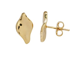 HS Edit MOLTEN 18ct Yellow Gold Plated Moulded Oganic Pebble Stud Earrings