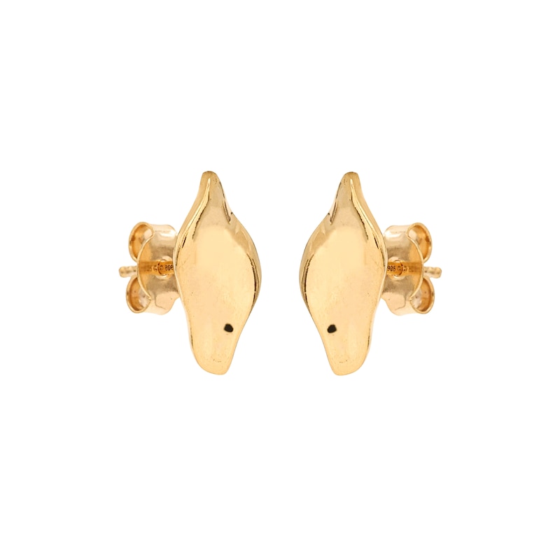 Main Image 2 of HS Edit MOLTEN 18ct Yellow Gold Plated Moulded Oganic Pebble Stud Earrings
