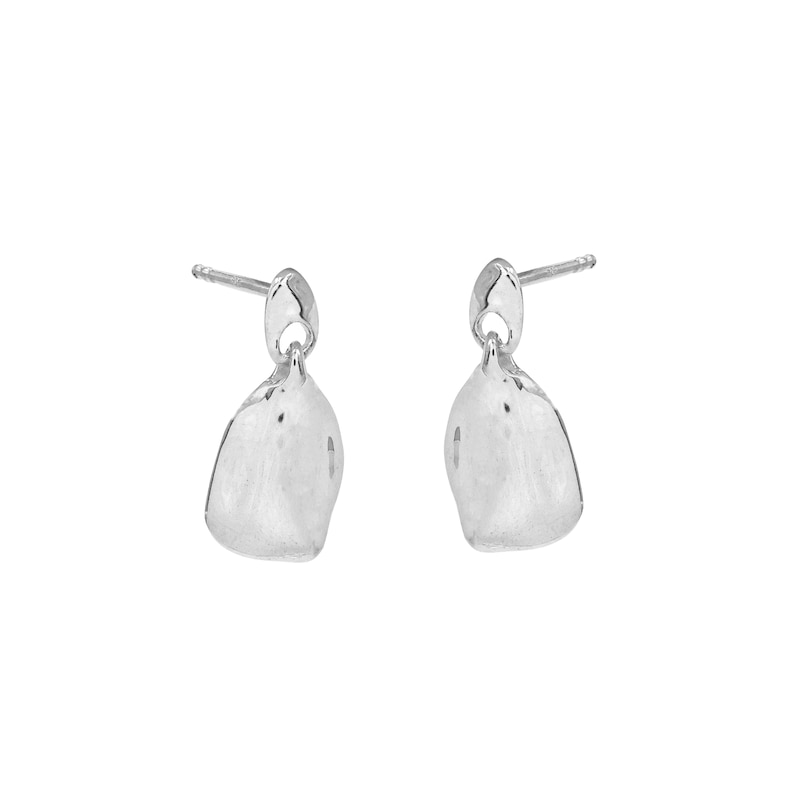 Main Image 2 of HS Edit MOLTEN Sterling Silver Moulded Organic Pebble Drop Earrings