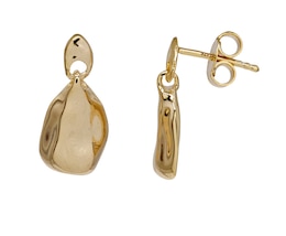 HS Edit MOLTEN 18ct Yellow Gold Plated Moulded Organic Pebble Drop Earrings
