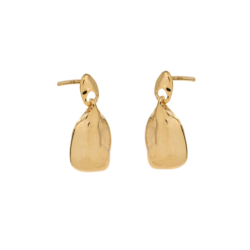 Main Image 2 of HS Edit MOLTEN 18ct Yellow Gold Plated Moulded Organic Pebble Drop Earrings