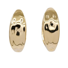 HS Edit MOLTEN 18ct Yellow Gold Plated Sterling Silver Small Moulded Chunky Hoop Earrings