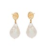 Thumbnail Image 2 of HS Edit MOLTEN 18ct Yellow Gold Plated Sterling Silver Moulded Swirl Baroque Pearl Drop Earrings
