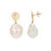 Thumbnail Image 3 of HS Edit MOLTEN 18ct Yellow Gold Plated Sterling Silver Moulded Swirl Baroque Pearl Drop Earrings