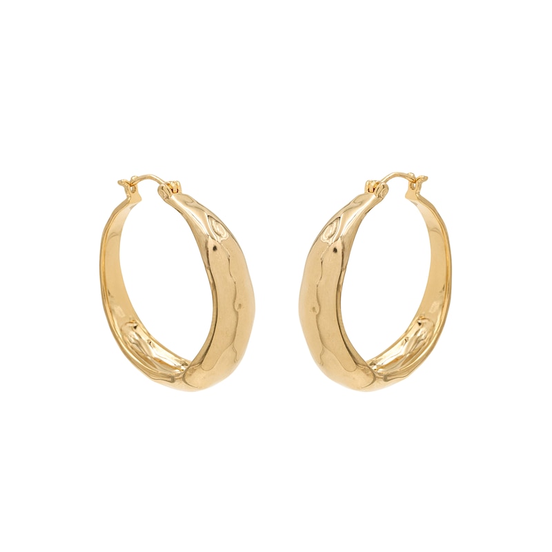 Main Image 2 of HS Edit MOLTEN 18ct Yellow Gold Plated Large Moulded Chunky Hoop Earrings