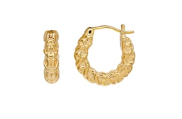 HS Edit CHAINS 18ct Yellow Gold Plated Chunky Textured Hoop Earrings