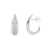 Thumbnail Image 3 of HS Edit TEARDROP Sterling Silver Plate & Cubic Zirconia Chunky Half Hoop Earrings