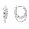 Thumbnail Image 1 of HS Edit CHAINS Sterling Silver & Cubic Zirconia Triple Hoop Earrings