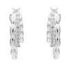 Thumbnail Image 3 of HS Edit CHAINS Sterling Silver & Cubic Zirconia Triple Hoop Earrings