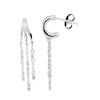 Thumbnail Image 1 of HS Edit CHAINS Sterling Silver & Cubic Zirconia Chain Drop Hoop Earrings