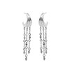 Thumbnail Image 2 of HS Edit CHAINS Sterling Silver & Cubic Zirconia Chain Drop Hoop Earrings