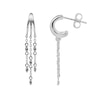 Thumbnail Image 3 of HS Edit CHAINS Sterling Silver & Cubic Zirconia Chain Drop Hoop Earrings